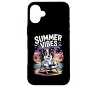 Divertente Vacanza Estiva Del Cane Da Spiaggia Border Collie Custodia per iPhone 16 Plus