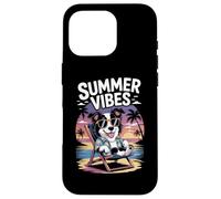 Divertente Vacanza Estiva Del Cane Da Spiaggia Border Collie Custodia per iPhone 16 Pro