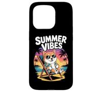 Divertente Vacanza Estiva Del Cane Shiba Inu Sulla Spiaggia Custodia per iPhone 15 Pro