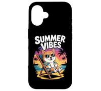 Divertente Vacanza Estiva Del Cane Shiba Inu Sulla Spiaggia Custodia per iPhone 16