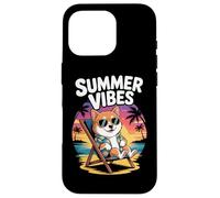 Divertente Vacanza Estiva Del Cane Shiba Inu Sulla Spiaggia Custodia per iPhone 16 Pro