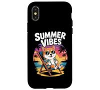 Divertente Vacanza Estiva Del Cane Shiba Inu Sulla Spiaggia Custodia per iPhone X/XS