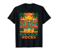 Divertente vacanza tropicale sulla spiaggia Fenicottero rosa, il nostro gregge Rocks Maglietta