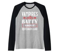 Divertente Vampiro Quesadilla Messicano Cibo Amante Halloween Maglia con Maniche Raglan