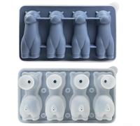 Divertente vassoio per cubetti di ghiaccio in alpaca con coperchio e imbuto per migliorare il piacere delle bevande (blu)