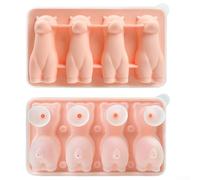 Divertente vassoio per cubetti di ghiaccio in alpaca con coperchio e imbuto per migliorare il piacere delle bevande (rosa)