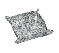 Divertente vassoio per gioielli in pelle con stampa di dollari per uomini e donne, vassoio portatile da viaggio, portaoggetti da scrivania