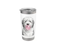 Divertente vecchio cane da pastore inglese che soffia schizzo di gomma da masticare Bicchiere termico in acciaio inox doppia parete