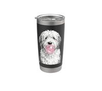 Divertente vecchio cane da pastore inglese che soffia schizzo di gomma da masticare Bicchiere termico in acciaio inox doppia parete