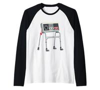 Divertente Vecchio Gioco Gamer Retro 80s 90s Videogioco Vecchio Gamer Maglia con Maniche Raglan