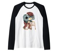 Divertente Vecchio Gioco Gamer Retro 80s 90s Videogioco Vecchio Gamer Maglia con Maniche Raglan