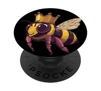 Divertente vespa con corona per api e amanti del miele PopSockets PopGrip Adesivo