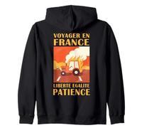 Divertente Viaggio Francese su Strada Essere paziente sull'autostrada Felpa con Cappuccio