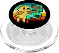 Divertente Video Gamer Cat Lover Gift Pinball Arcade Game PopSockets PopGrip per MagSafe