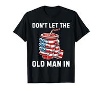 Divertente Vintage Don't Let The Old Man in Retro Bandiera Americana Maglietta