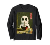 Divertente Vintage Giapponese Fantasma Spettrale Halloween Urlo Horror Maglia a Manica