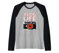 Divertente Vlog Life Dicendo per I Creatori di Contenuti Maglia con Maniche Raglan
