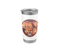 Divertente volpe Selfie Egitto Piramidi Viaggio Animale Grafica Bicchiere termico in acciaio inox doppia parete