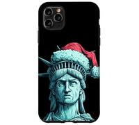 Divertente volto della libertà con cappello di Babbo Natale per gli amanti delle statue Custodia per iPhone 11 Pro Max