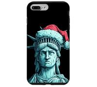 Divertente volto della libertà con cappello di Babbo Natale per gli amanti delle statue Custodia per iPhone 7 Plus/8 Plus