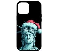 Divertente volto della libertà con cappello di Babbo Natale per gli amanti delle statue Custodia per iPhone 12 Pro Max