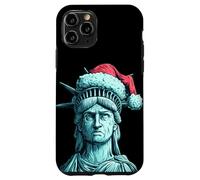 Divertente volto della libertà con cappello di Babbo Natale per gli amanti delle statue Custodia per iPhone 11 Pro