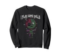 Divertente Voodoo Gioco con Bambole Creepy Goth Witchy Gothic Felpa