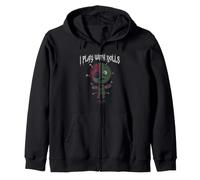 Divertente Voodoo Gioco con Bambole Creepy Goth Witchy Gothic Felpa con Cappuccio