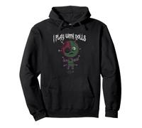 Divertente Voodoo Gioco con Bambole Creepy Goth Witchy Gothic Felpa con Cappuccio