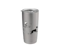 divertente Whippet che corre con lo scheletro di Halloween Bicchiere termico in acciaio inox doppia parete
