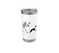 divertente Whippet che corre con lo scheletro di Halloween Bicchiere termico in acciaio inox doppia parete