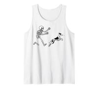 Divertente Whippet Che corre con Lo Scheletro di Halloween Canotta