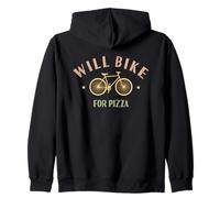 Divertente Will Bike Per Pizza | Amante della bici Felpa con Cappuccio
