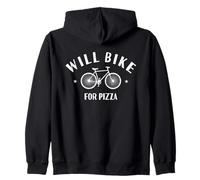 Divertente Will Bike Per Pizza | Amante della bici Felpa con Cappuccio