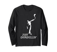 Divertente Winston Churchill Citazione WWII Battaglia d'Inghilterra WW2 Maglia a Manica