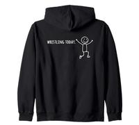 Divertente Wrestling Oggi Stick Human Leap of Joy Wrestlers Felpa con Cappuccio