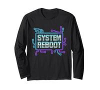Divertente Y2K Cyber Nostalgia Circuit Casual Maglia a Manica