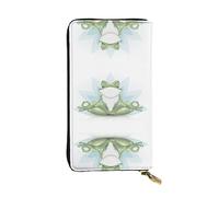 Divertente Yoga Frog Pelle Lungo Handheld Portafoglio Donna Portafoglio Per Carta di Credito Contanti Coin Storage, Divertente Yoga Rana, Taglia unica