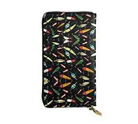 Divertente Yoga Frog Pelle Lungo Handheld Portafoglio Donna Portafoglio Per Carta di Credito Contanti Coin Storage, Esca da pesca., Taglia unica