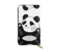 Divertente Yoga Frog Pelle Lungo Handheld Portafoglio Donna Portafoglio Per Carta di Credito Contanti Coin Storage, Panda divertente., Taglia unica