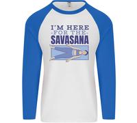 Divertente Yoga IN Here For The Savasana Uomo L/S Baseball T-Shirt