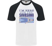 Divertente Yoga IN Here For The Savasana Uomo S/S Baseball T-Shirt