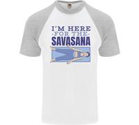 Divertente Yoga IN Here For The Savasana Uomo S/S Baseball T-Shirt