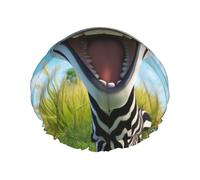 Divertente zebra cuffie da doccia da donna riutilizzabili grande cuffia da doccia da uomo Quick dry cura capelli lunghi corti bambini bagno