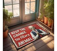 Divertente zerbino decorativo per bar, con scritta "Man's Face Demands 'Keep The Change, You Fitery An Doormat Outside Fall Decor Large Zerbini per ingresso esterno (65 x 90 cm)