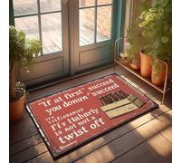 Divertente zerbino decorativo per gli amanti della birra: If At First You Don'T Succeed, Try Not To Twi Zerbino Man Cave Stuff, tappeto da cucina stile fattoria (50 x 80 cm)