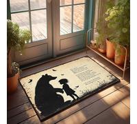 Divertente zerbino decorativo per la casa con sagoma dell'amicizia tra bambina e orso grande con poesia e scritta in inglese "Man Cave Stuff", tappeto da cucina stile fattoria (50 x 80 cm)
