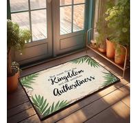 Divertente zerbino decorativo rustico con palma con citazione: 'But Suck First The Kingdom En.Lne Qini Zerbino Man Cave Stuff, tappeto da cucina stile fattoria (50 x 80 cm)