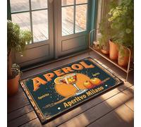 Divertente zerbino vintage con scritta "Aperol Spritz" in stile milanese per aperitivo, decorazione autunnale, per esterni (65 x 90 cm)