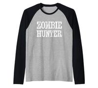 Divertente Zombie Hunter Halloween Costume Caccia Zombies Maglia con Maniche Raglan